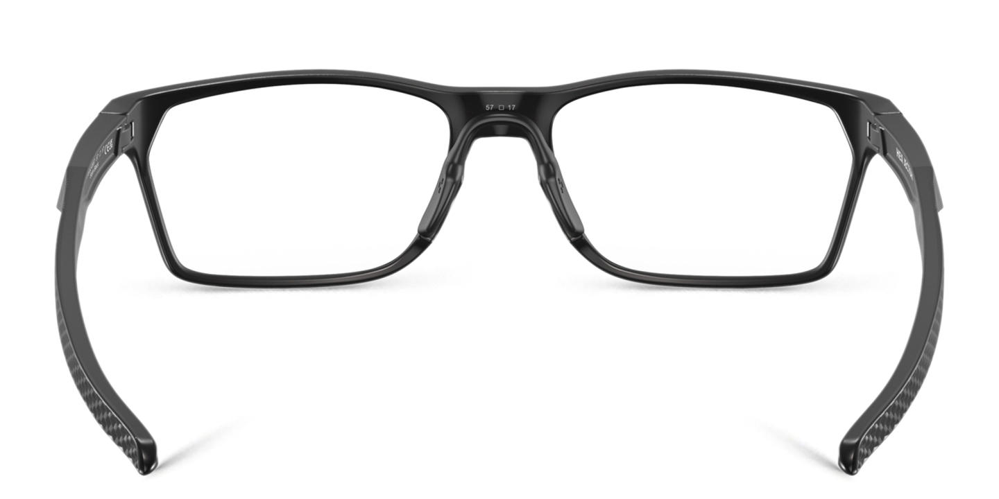 Oakley Wide Rectangle Eyeglasses in Rubber Black – Product Photo 3