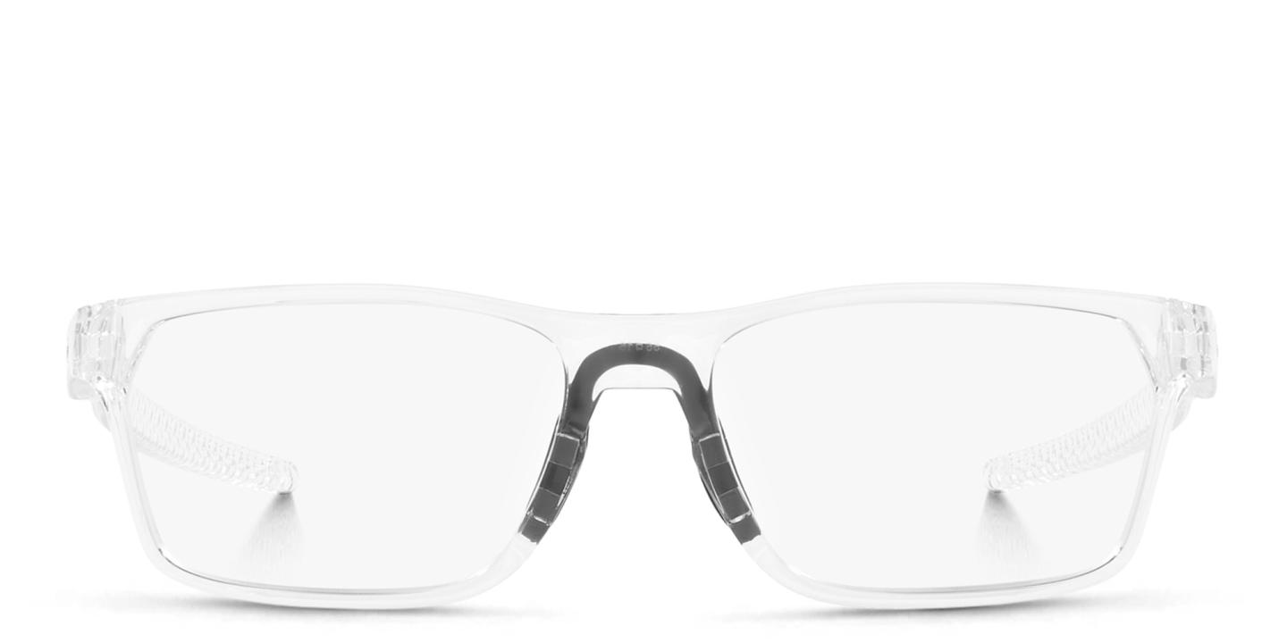Oakley Wide Rectangle Eyeglasses in Polished Clear – Product Photo 0