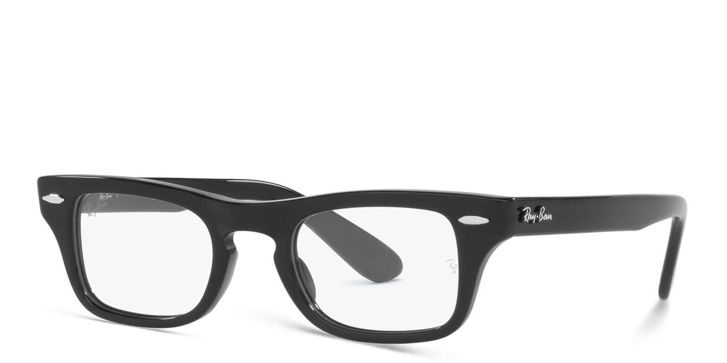 Ray-Ban Junior Kids Rectangle Eyeglasses in Black – Product Photo 1