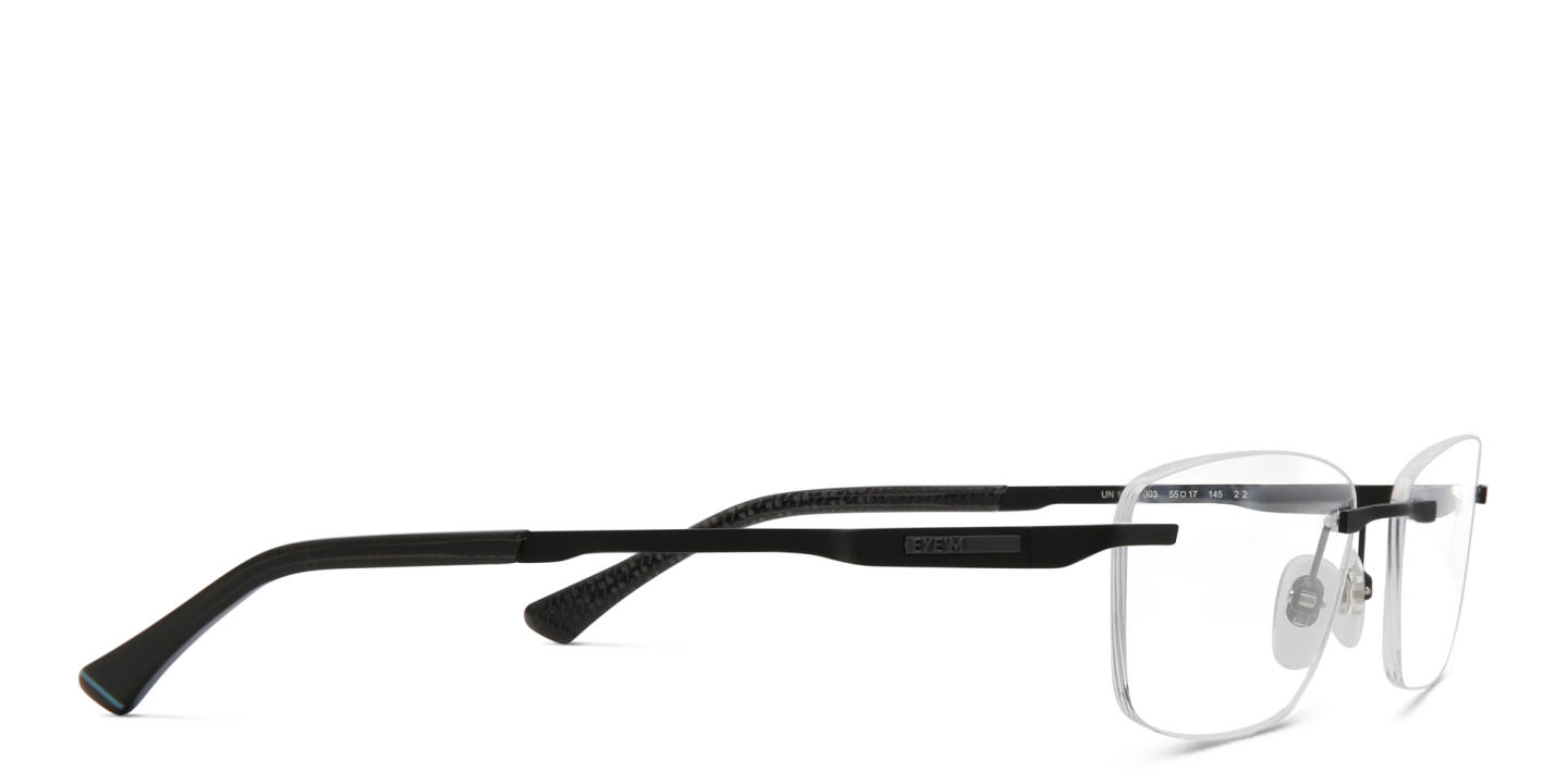 EYE'M Rimless Wide Rectangle Eyeglasses in Black – Product Photo 3