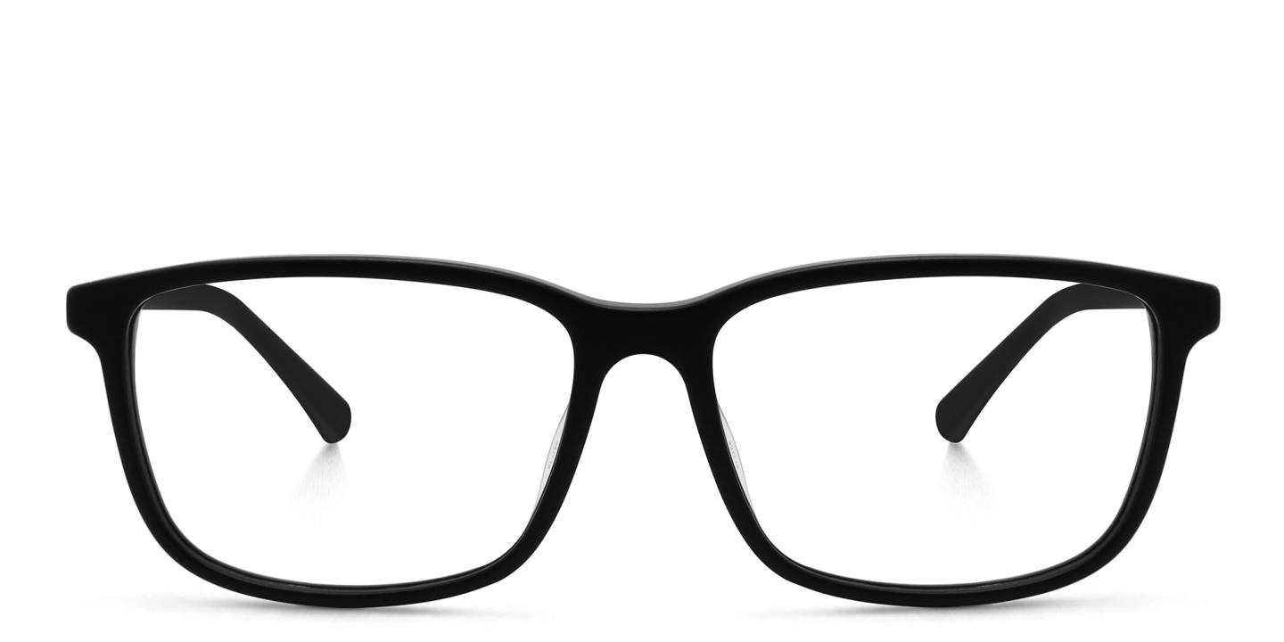 EYE'M Wide Rectangle Eyeglasses in Black – Product Photo 0