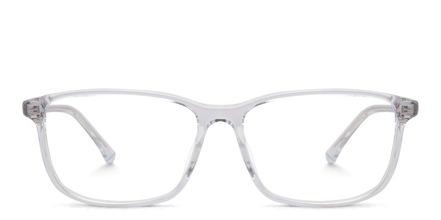 EYE'M Wide Rectangle Eyeglasses in Clear – Product Photo 0
