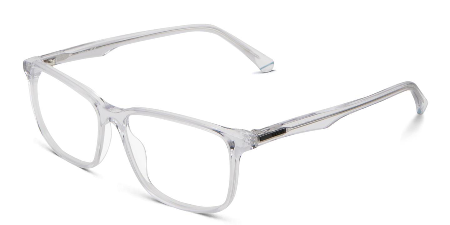 EYE'M Wide Rectangle Eyeglasses in Clear – Product Photo 2