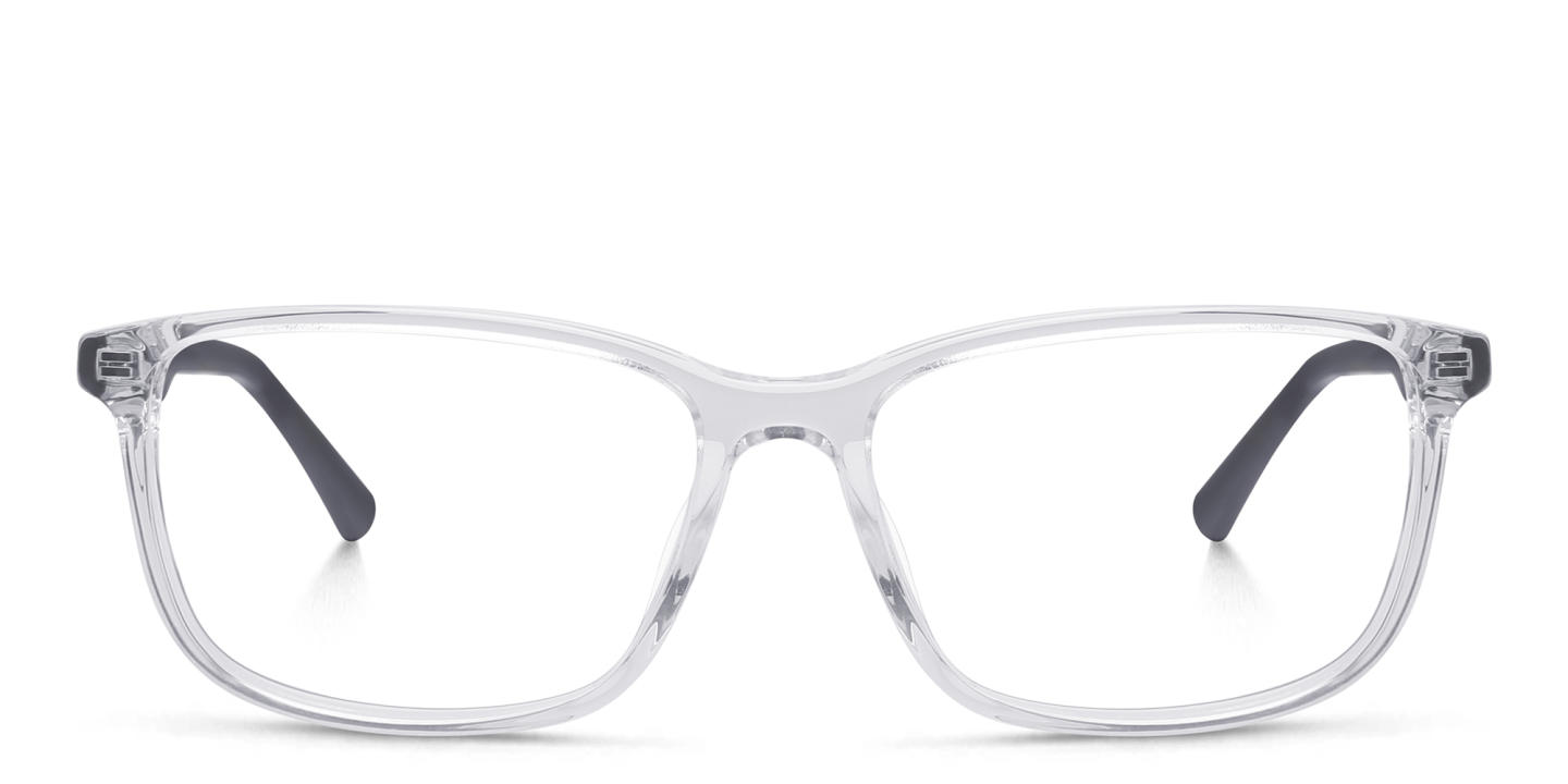 EYE'M Wide Rectangle Eyeglasses in Transparent – Product Photo 0
