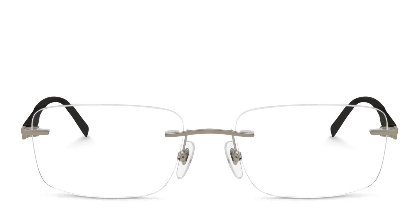 EYE'M Rimless Wide Rectangle Eyeglasses in Gold – Product Photo 0