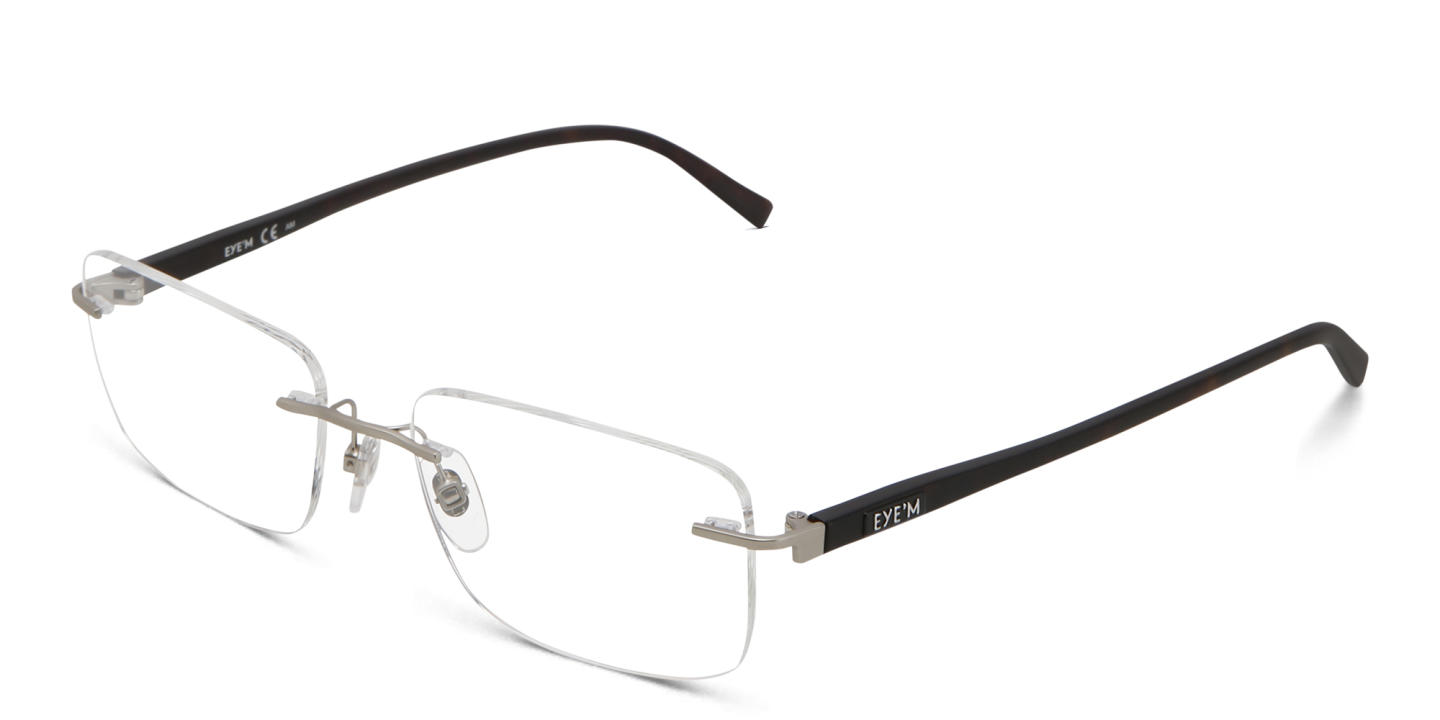 EYE'M Rimless Wide Rectangle Eyeglasses in Gold – Product Photo 2
