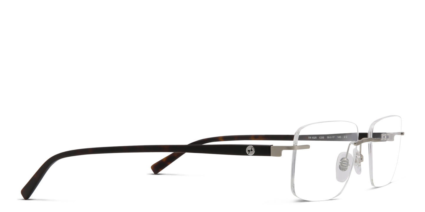 EYE'M Rimless Wide Rectangle Eyeglasses in Gold – Product Photo 3