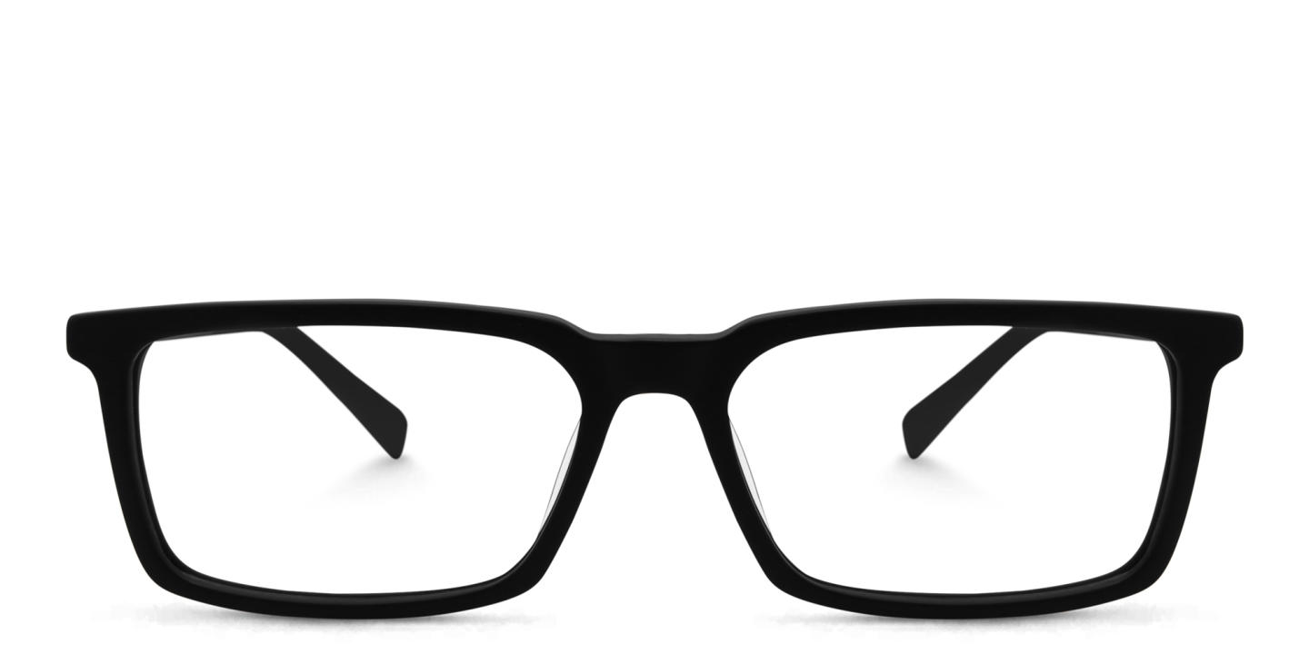 EYE'M Rectangle Eyeglasses in Black – Product Photo 0