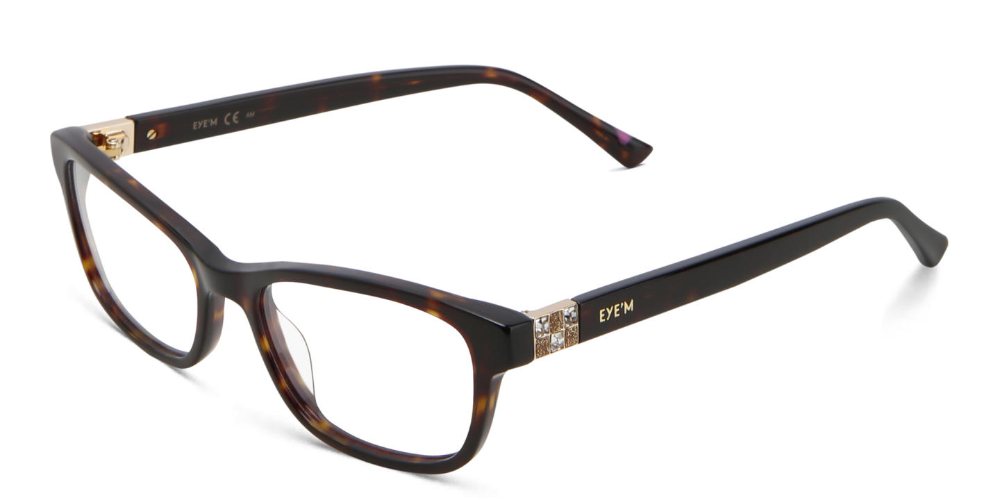 Shop EYE'M Rectangle Eyeglasses in Brown online.
