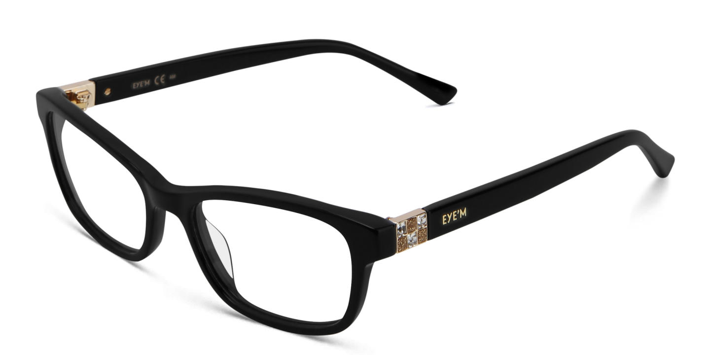 Shop EYE'M Rectangle Eyeglasses in Black online.