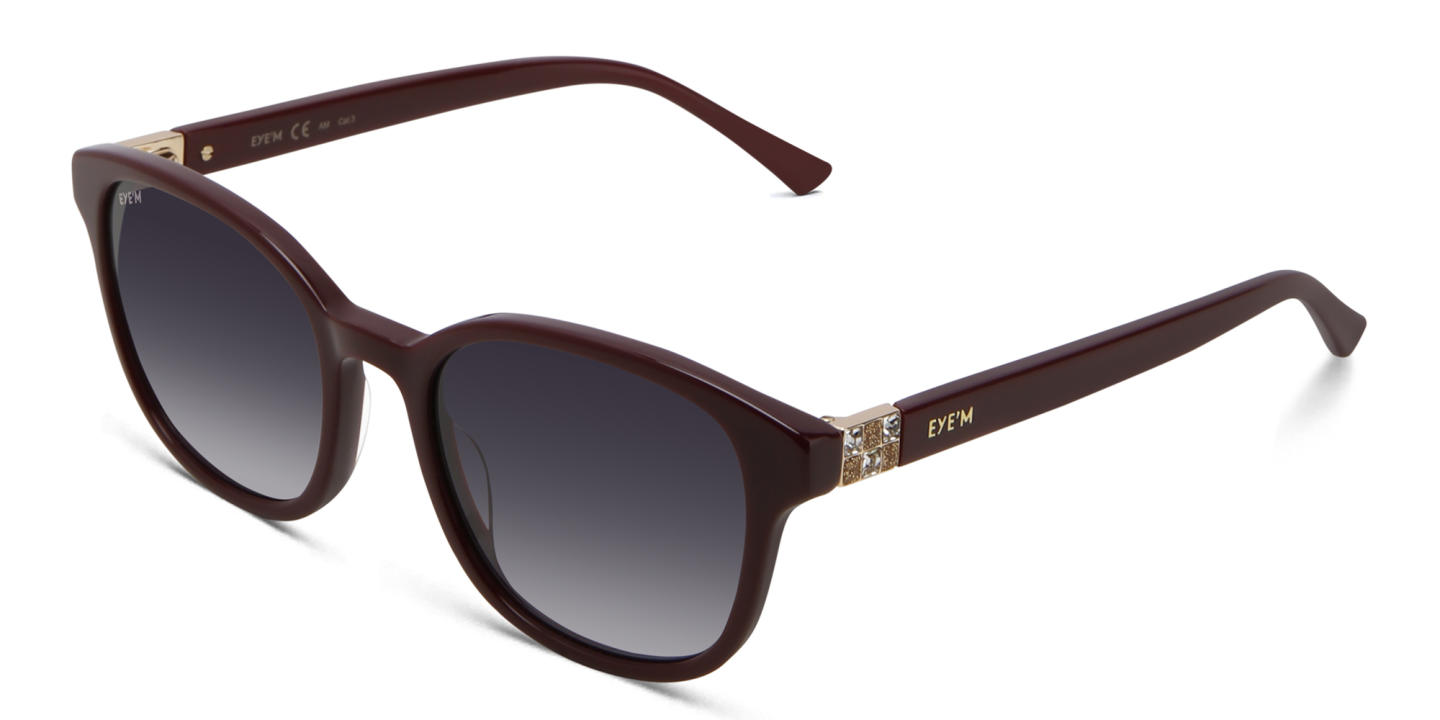 EYE'M Round Sunglasses in Red – Product Photo 2