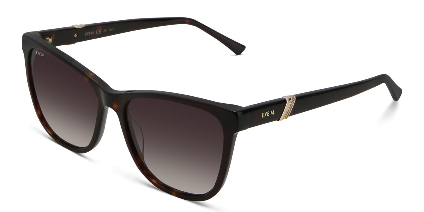 Shop EYE'M Square Sunglasses in Brown online.