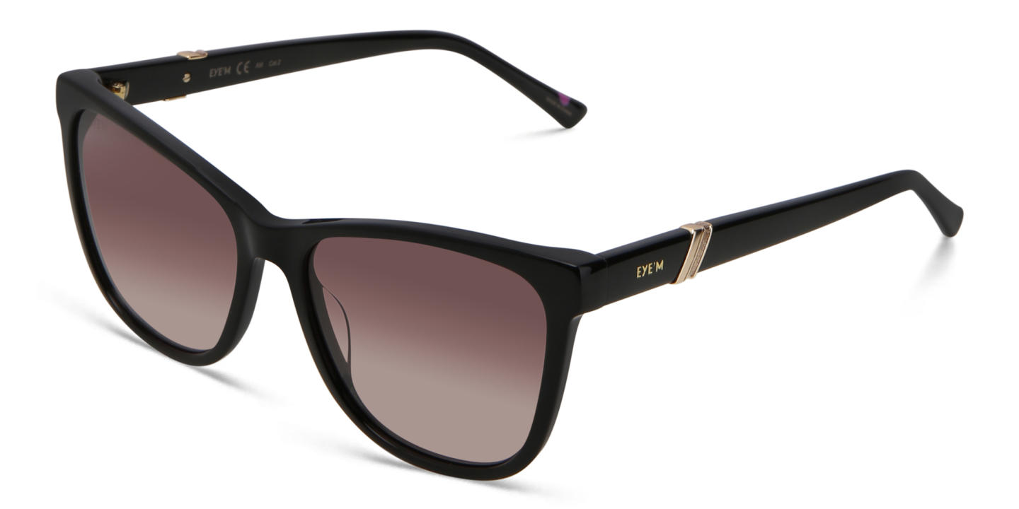 Shop EYE'M Square Sunglasses in Black online.