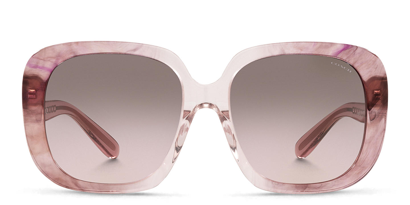 Shop Coach Oversized Square Sunglasses in Pink online.