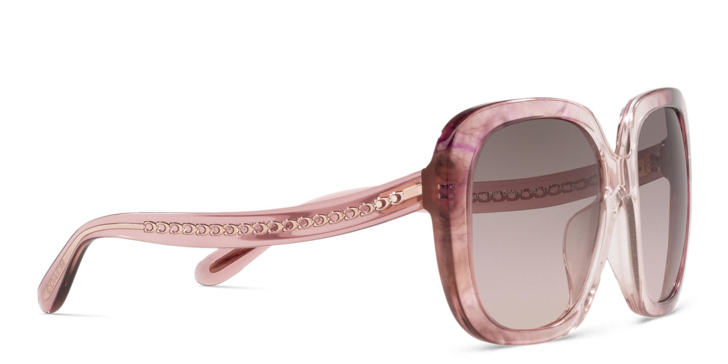 Shop Coach Oversized Square Sunglasses in Pink online.