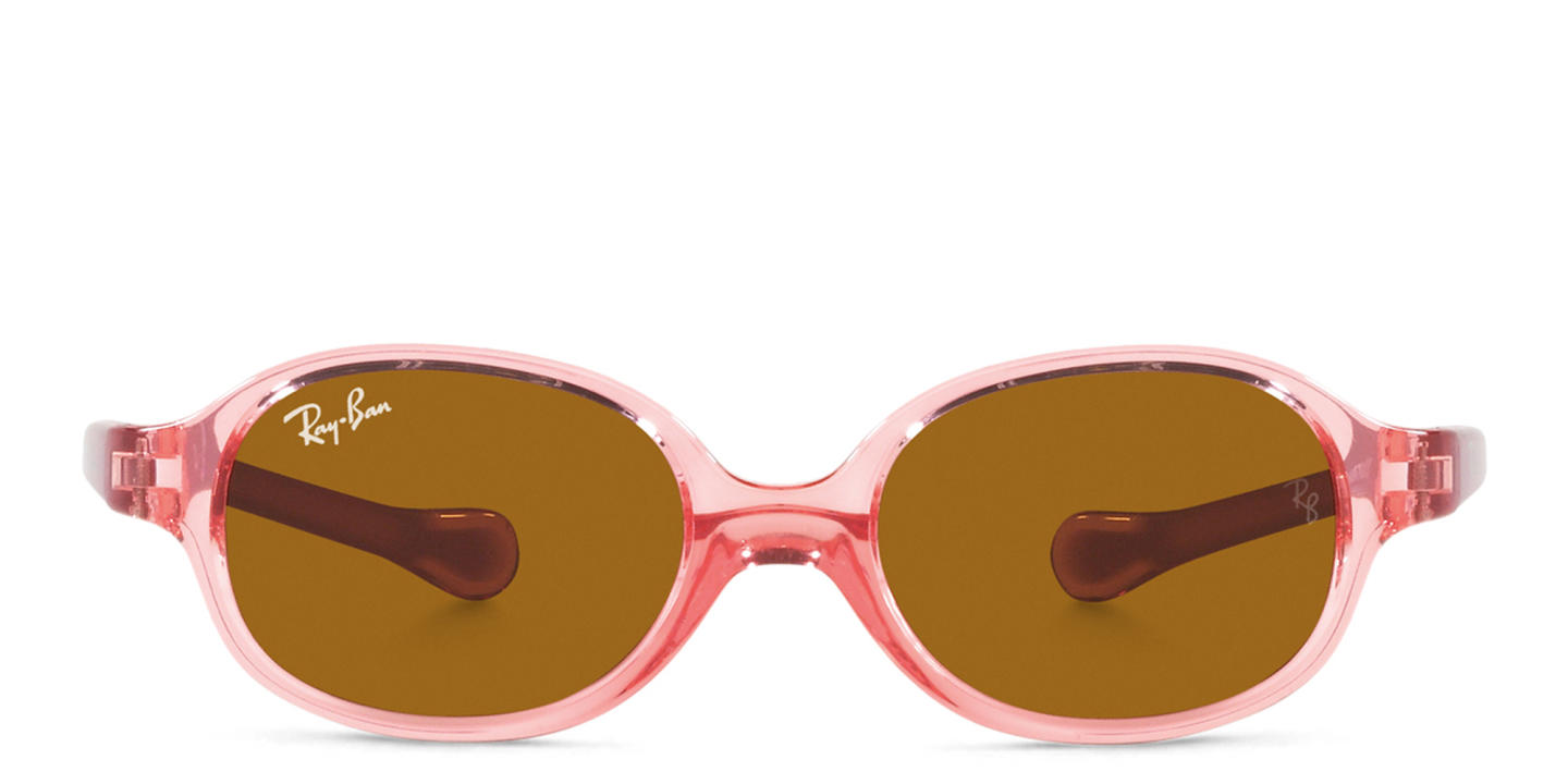 Ray-Ban Junior Kids Round Sunglasses in Transparent Light Red – Product Photo 0