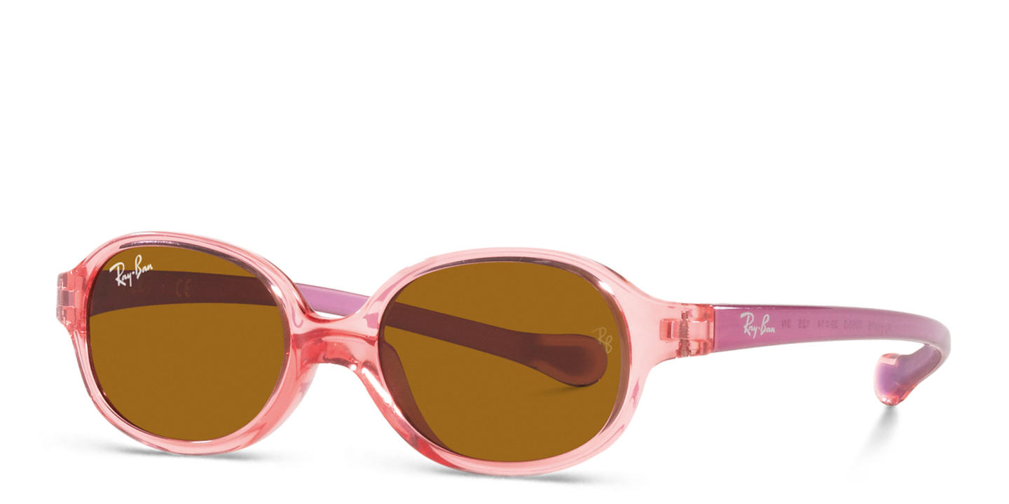 Ray-Ban Junior Kids Round Sunglasses in Transparent Light Red – Product Photo 1