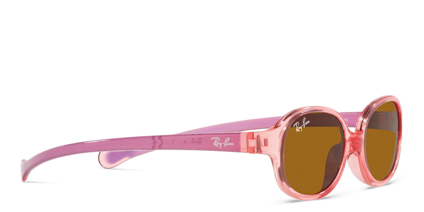 Ray-Ban Junior Kids Round Sunglasses in Transparent Light Red – Product Photo 3