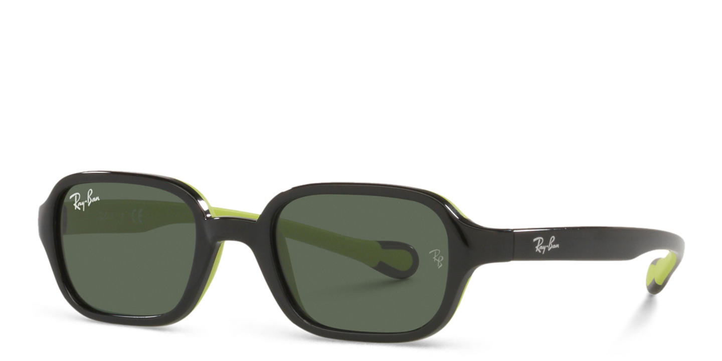 Ray-Ban Junior Kids Rectangle Sunglasses in Black – Product Photo 1