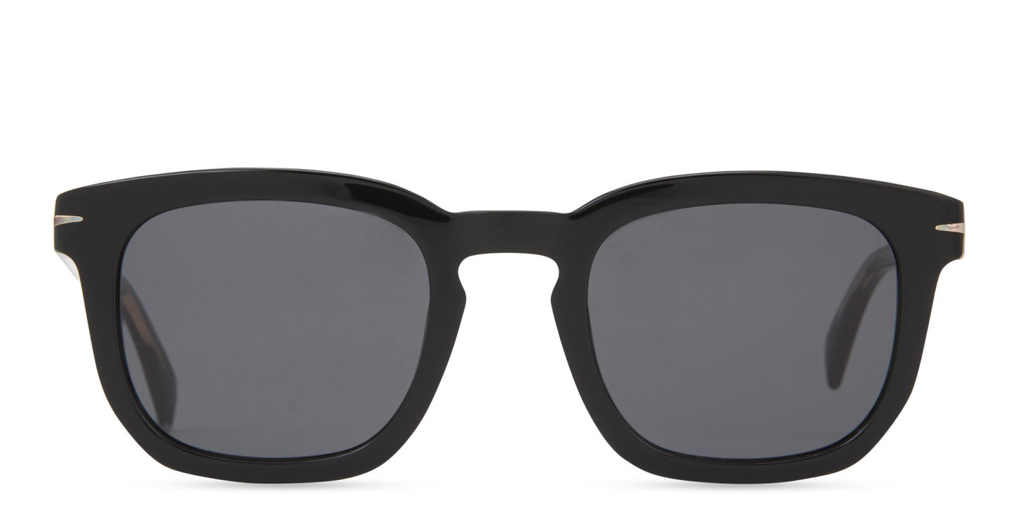 Shop DAVID BECKHAM Rectangle Sunglasses in Black online.