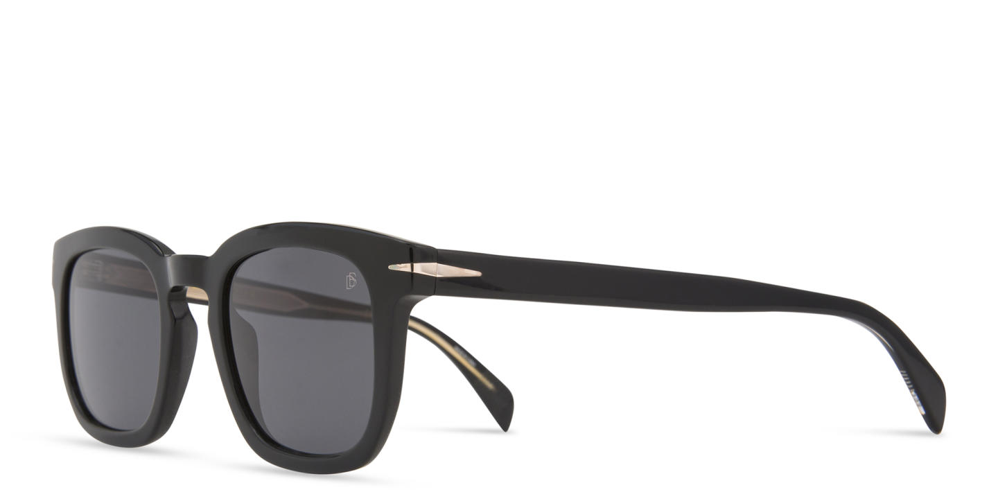 Shop DAVID BECKHAM Rectangle Sunglasses in Black online.
