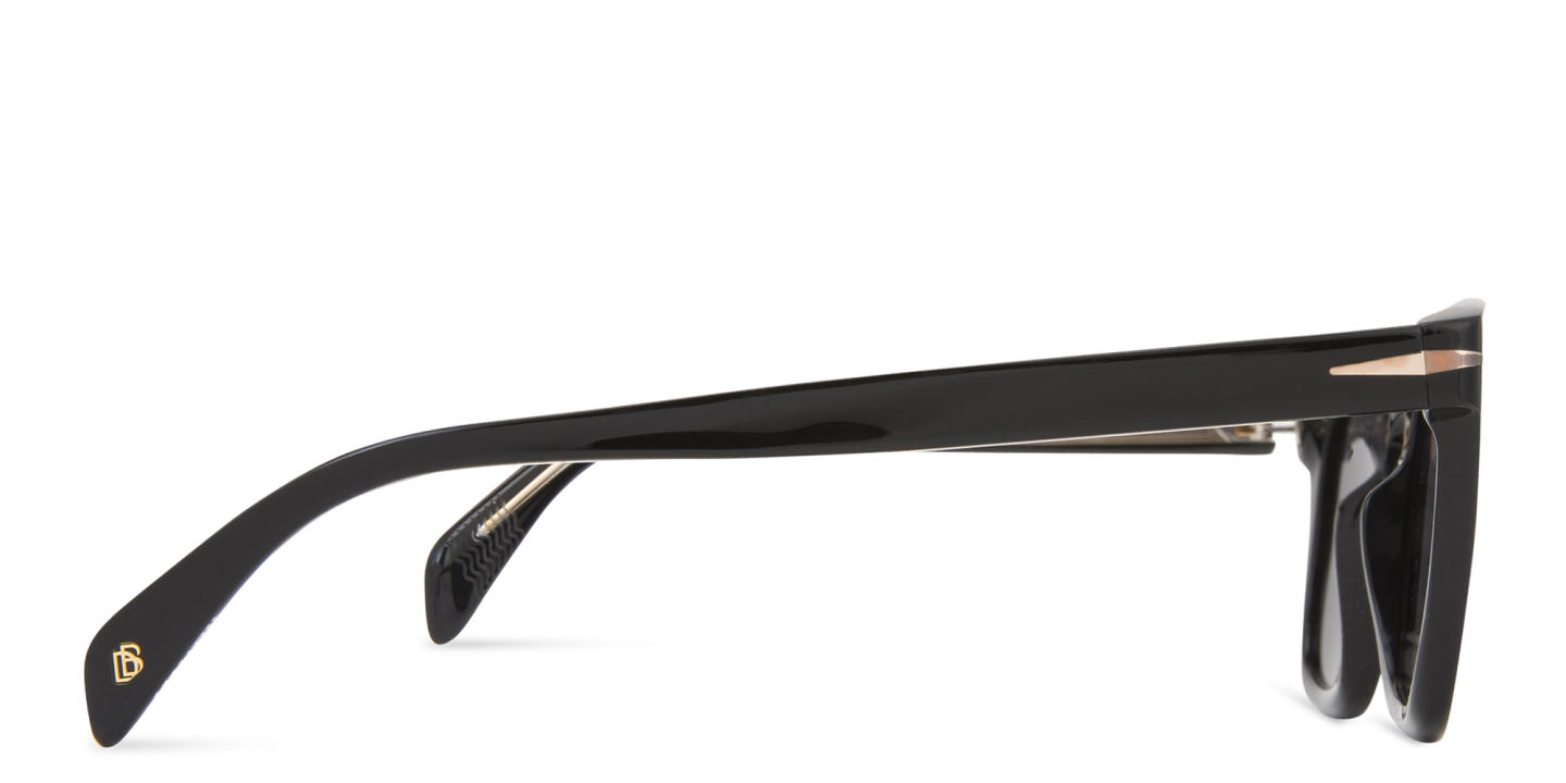 Shop DAVID BECKHAM Rectangle Sunglasses in Black online.