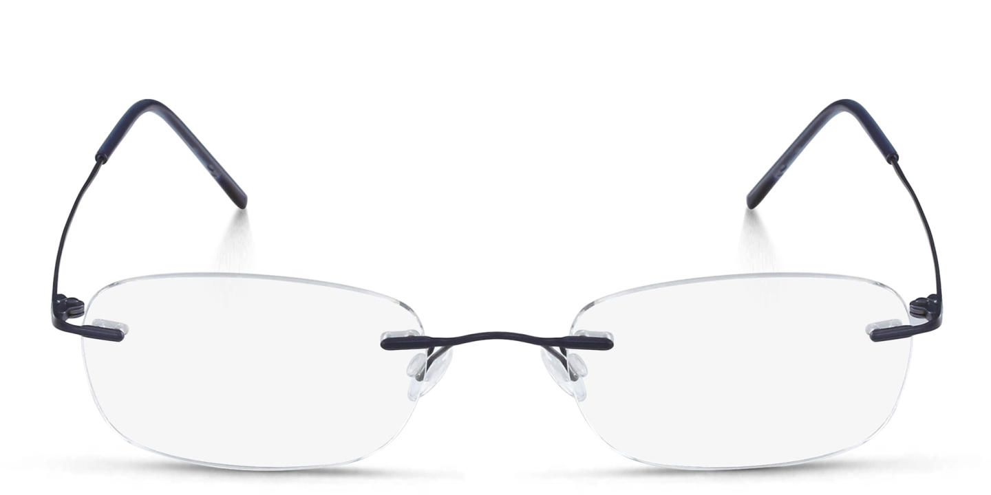 Shop Pure Unisex Rimless Rectangle Eyeglasses in Blue online.