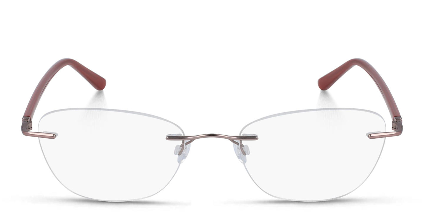 Shop Pure Rimless Oval Eyeglasses in Pink online.