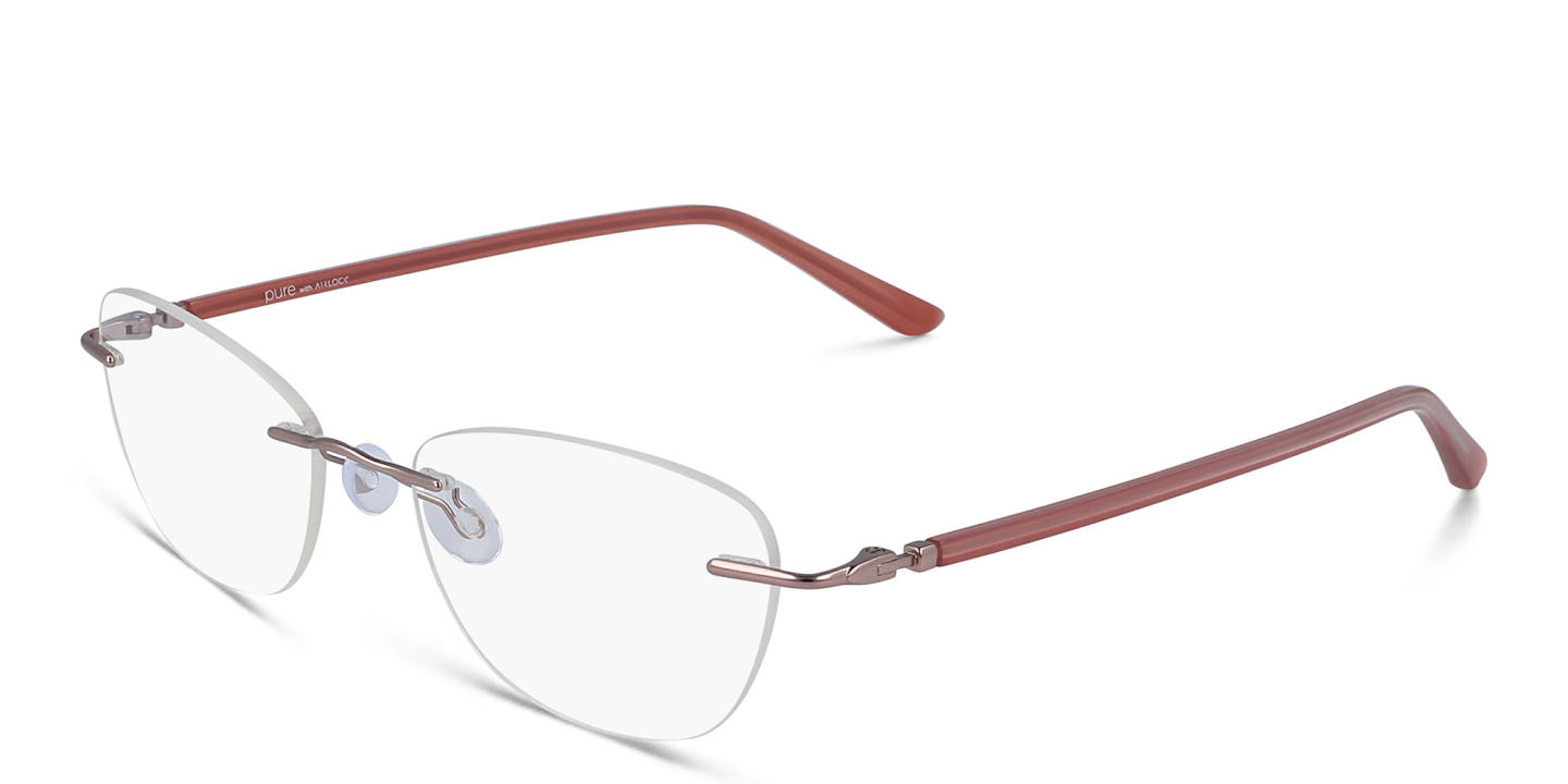 Shop Pure Rimless Oval Eyeglasses in Pink online.