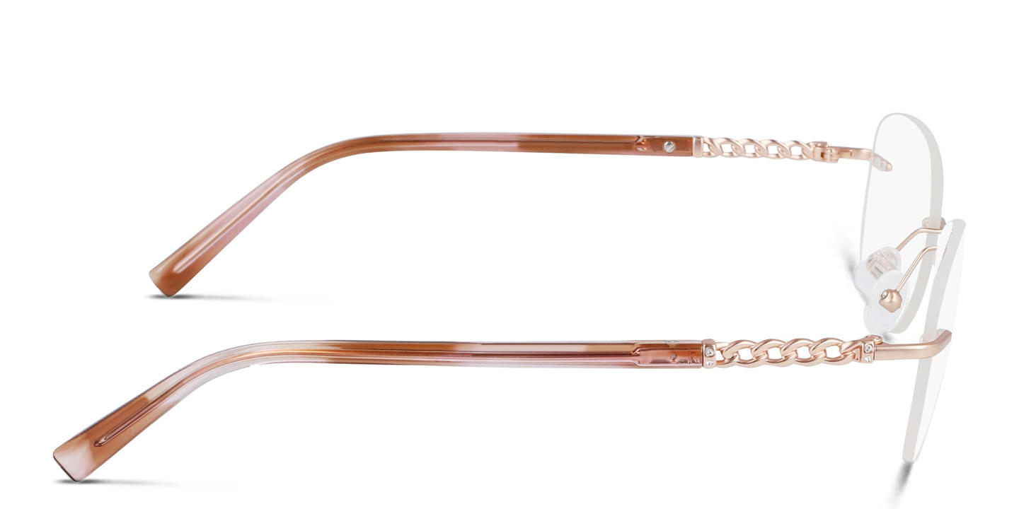 Pure Rimless Square Eyeglasses in Pink – Product Photo 2