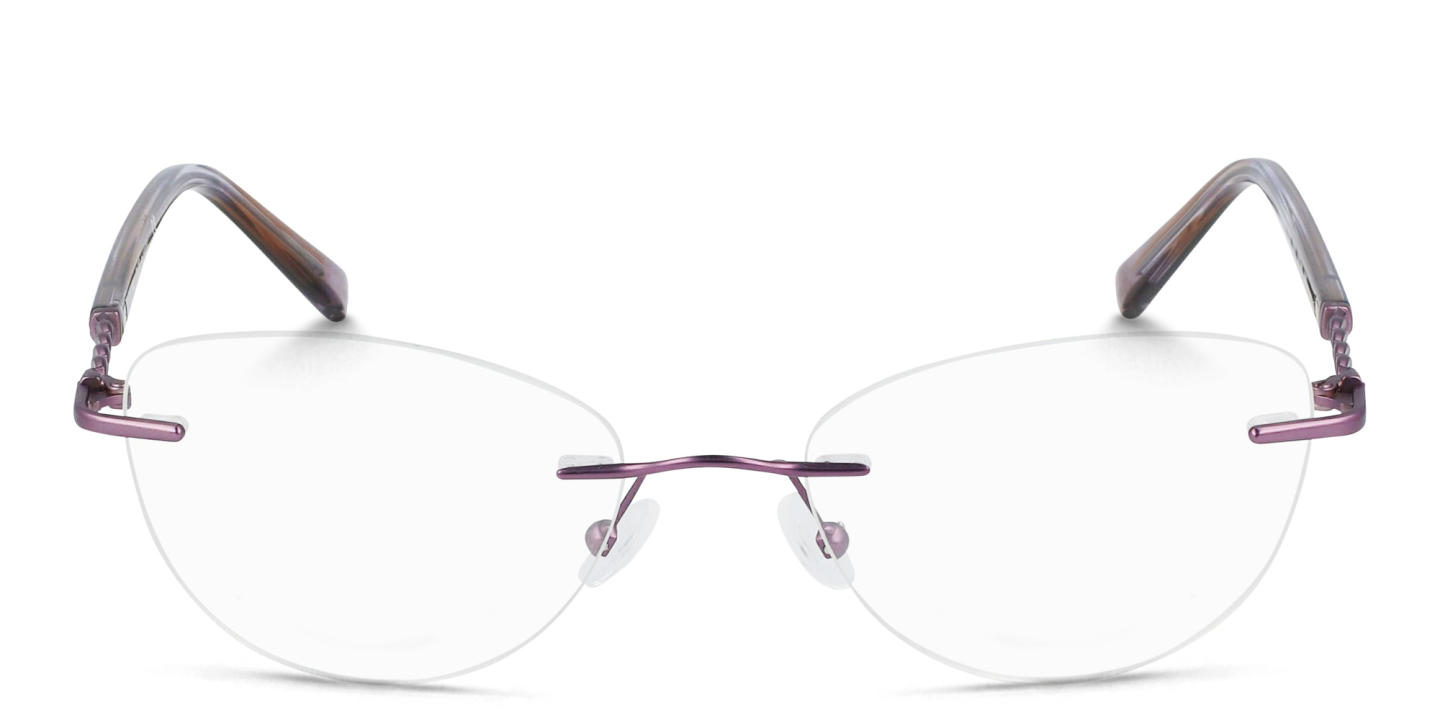 Pure Rimless Cat-Eye Eyeglasses in Purple – Product Photo 0