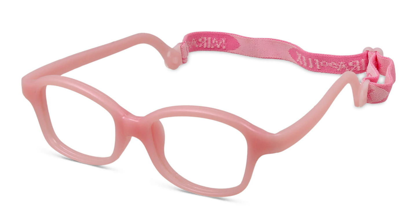 Mira Flex Kids Square Eyeglasses in Pink – Product Photo 1