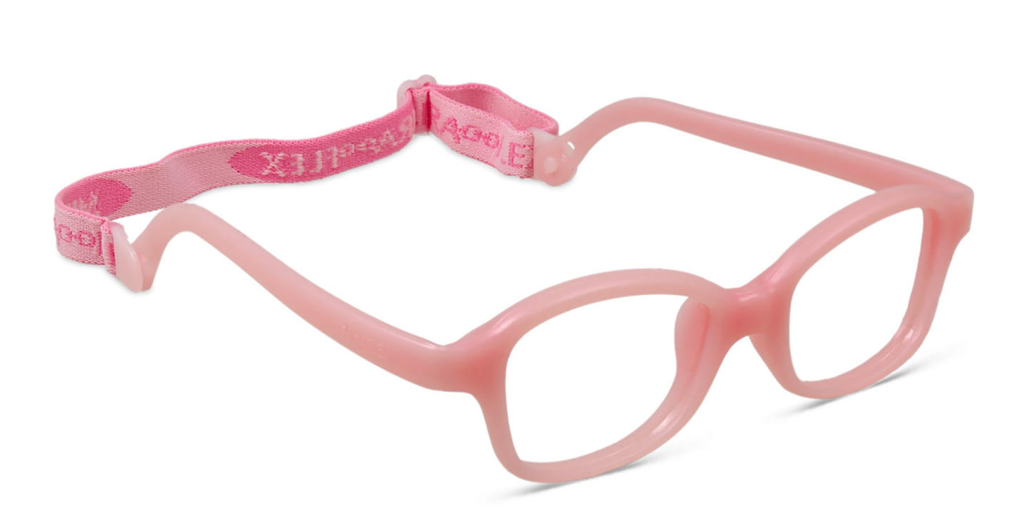 Mira Flex Kids Square Eyeglasses in Pink – Product Photo 2