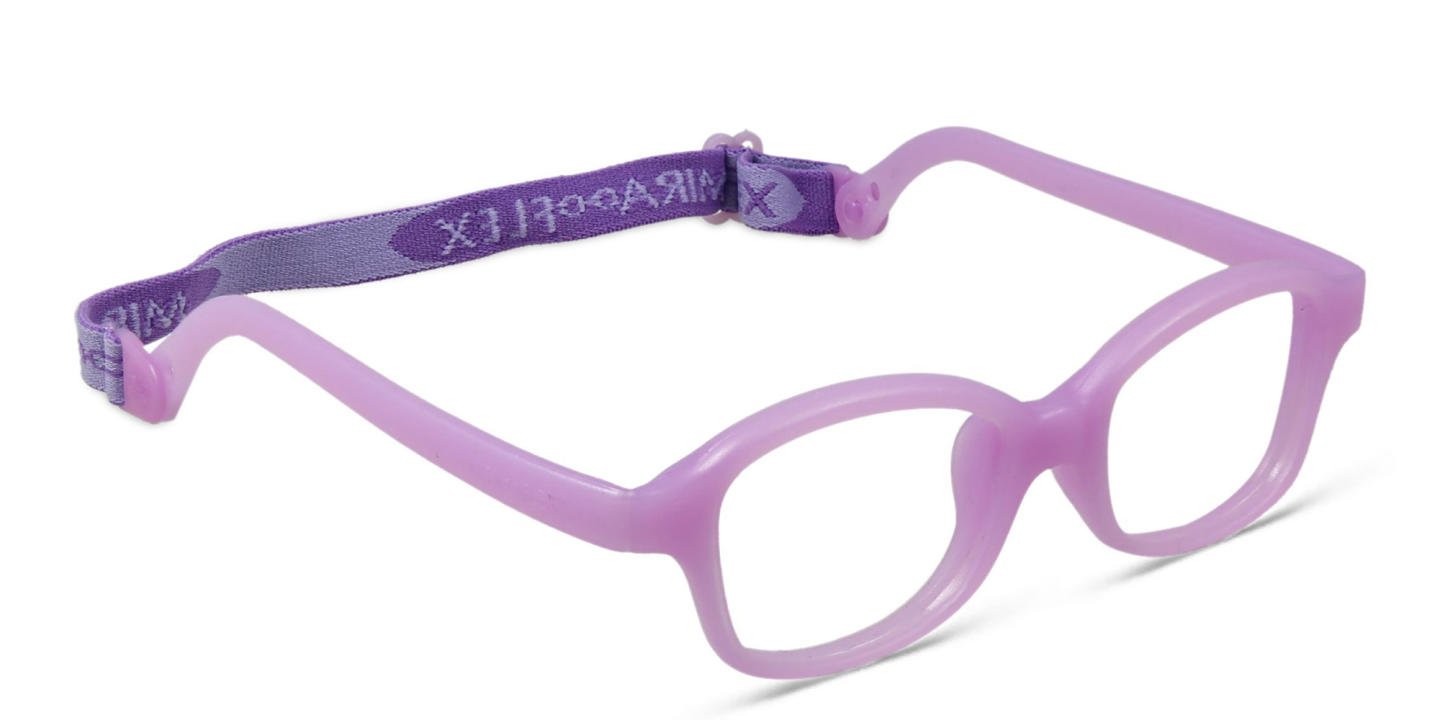Mira Flex Kids Square Eyeglasses in Purple – Product Photo 2