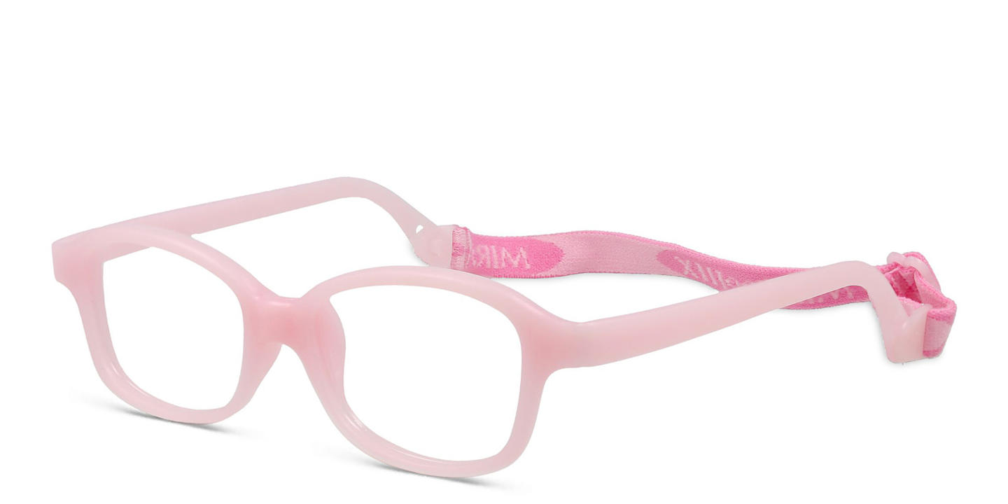 Mira Flex Kids Square Eyeglasses in Pink – Product Photo 1