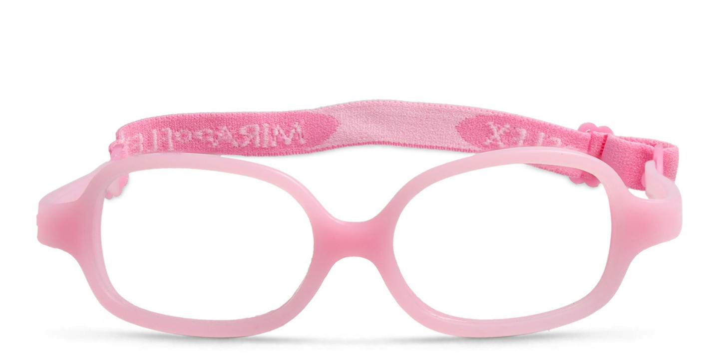 Mira Flex Kids Round Eyeglasses in Pink – Product Photo 0