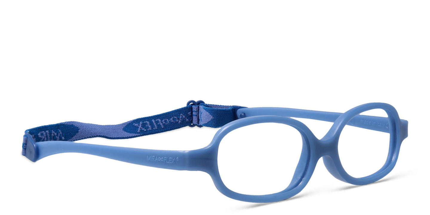 Mira Flex Kids Round Eyeglasses in Blue – Product Photo 2