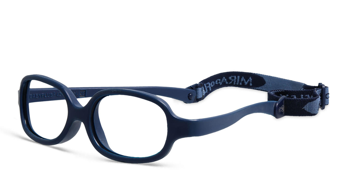 Mira Flex Kids Round Eyeglasses in Dark Blue – Product Photo 1