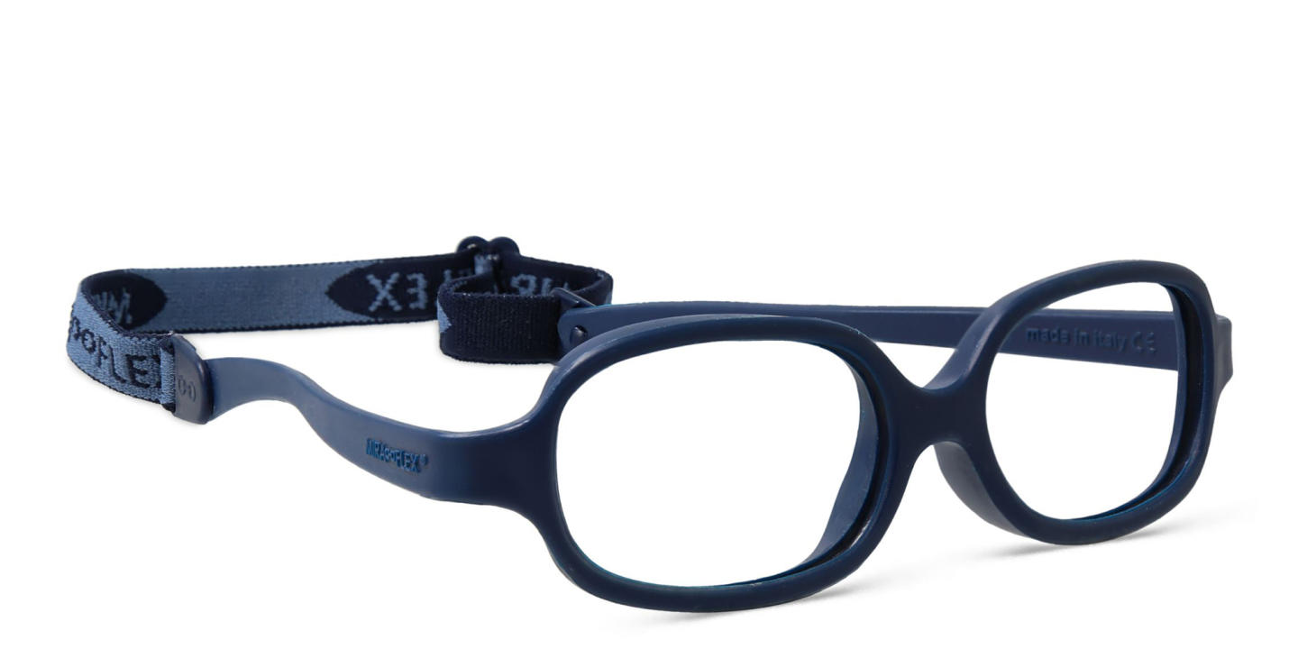 Mira Flex Kids Round Eyeglasses in Dark Blue – Product Photo 2