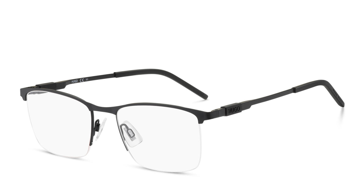 Hugo Boss Half-Rim Square Eyeglasses in Black – Product Photo 1