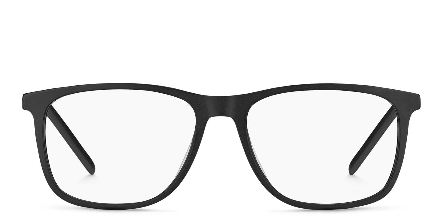 Hugo Boss Wide Rectangle Eyeglasses in Black – Product Photo 0