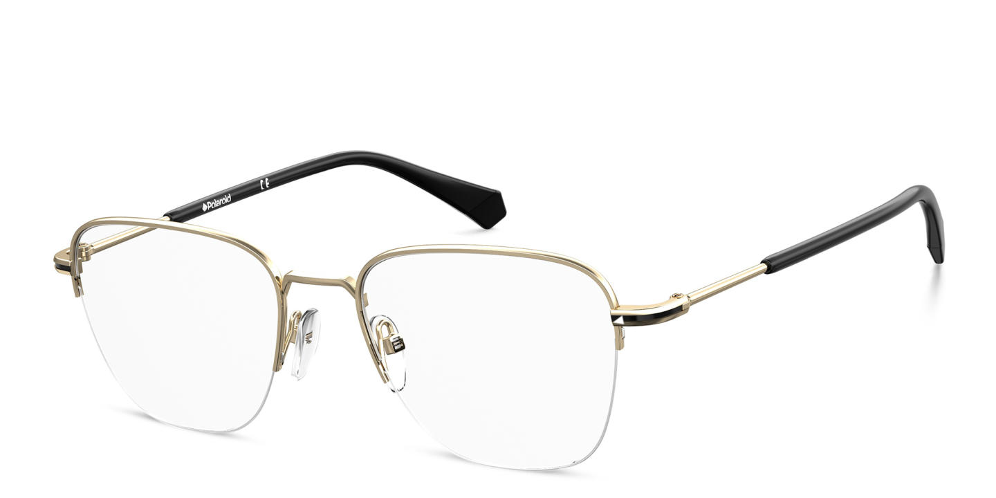 Polaroid Half-Rim Square Eyeglasses in Gold – Product Photo 1