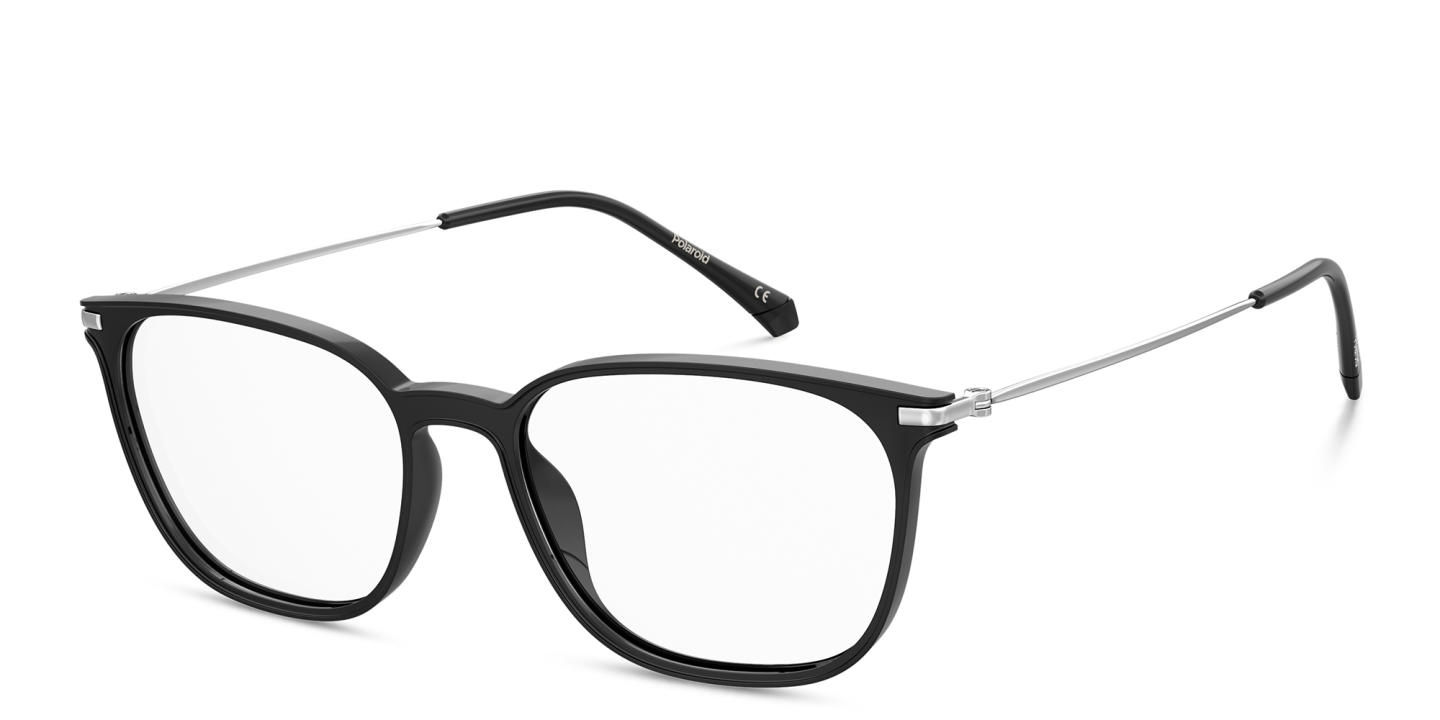 Polaroid Unisex Rectangle Eyeglasses in Black – Product Photo 1