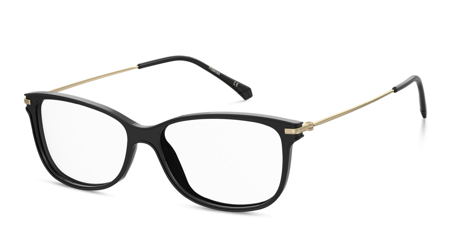 Polaroid Rectangle Eyeglasses in Black – Product Photo 1