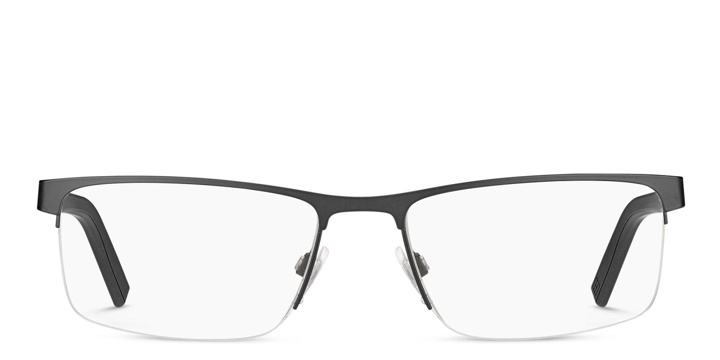 Tommy Hilfiger Wide Half-Rim Rectangle Eyeglasses in Grey – Product Photo 0