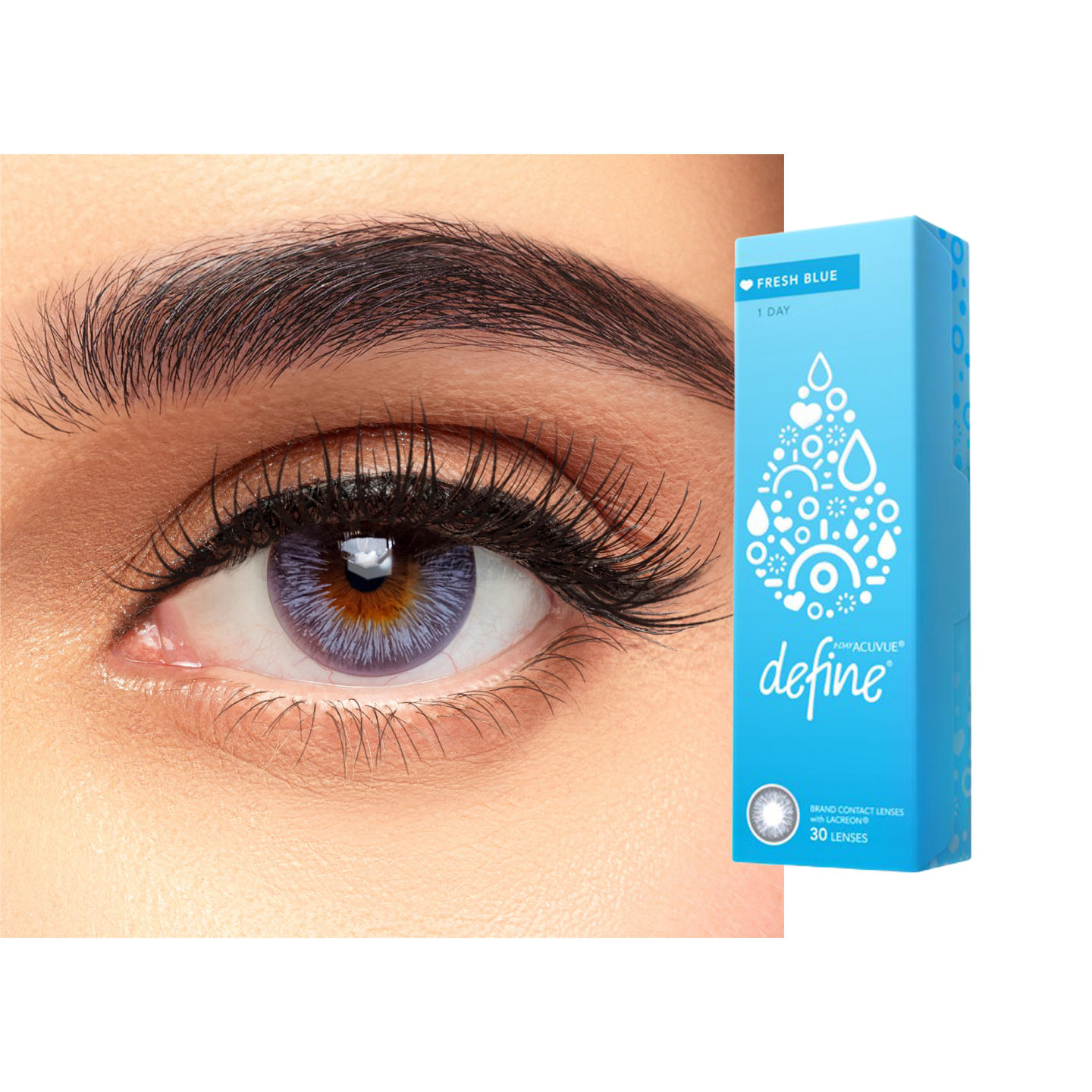 Shop ACUVUE 1-Day Define Fresh Color Contact Lenses - Blue in Blue online.