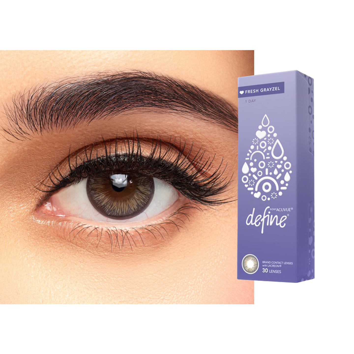 Shop ACUVUE 1-Day Define Fresh Color Contact Lenses - Grayzel in Grayzel online.