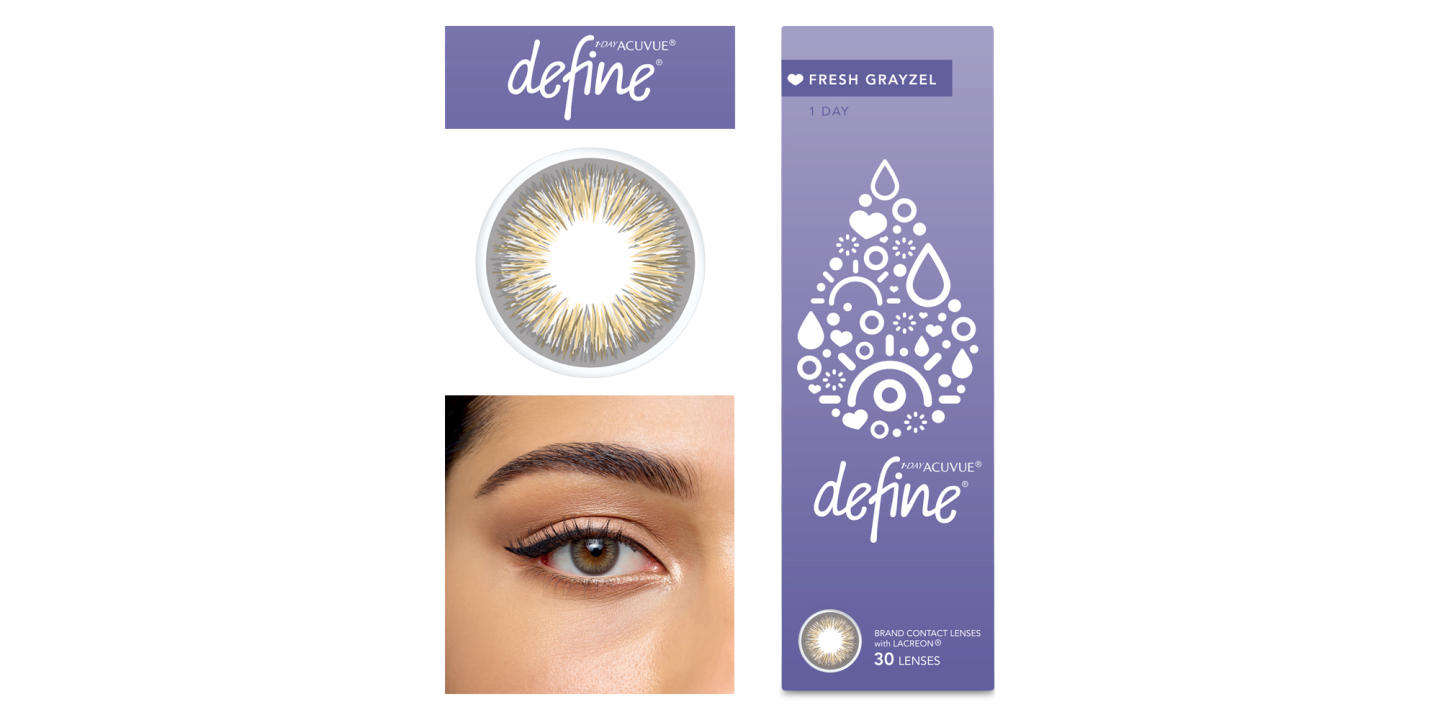 Shop ACUVUE 1-Day  Define Fresh Color Contact Lenses - Grayzel in Grayzel online.