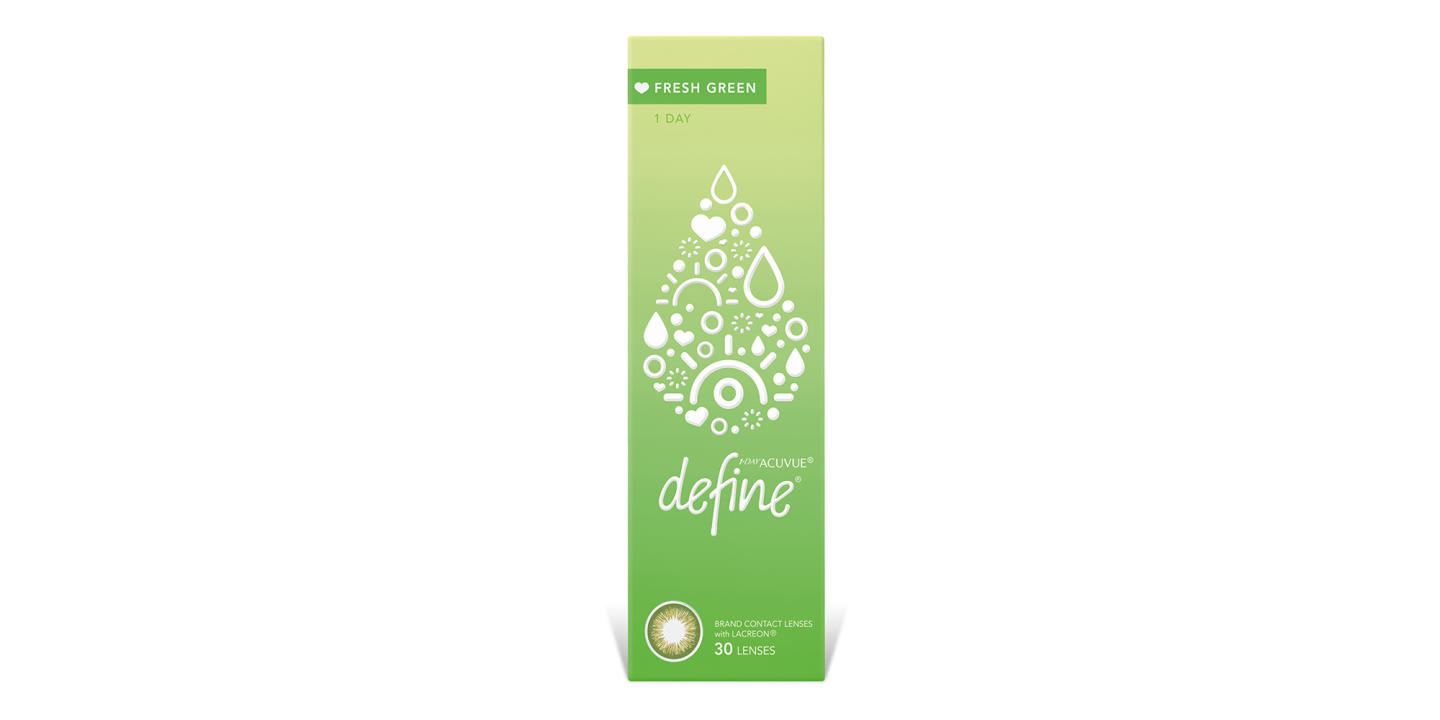 ACUVUE 1-Day Define Fresh Color Contact Lenses in Green – Product Photo 1
