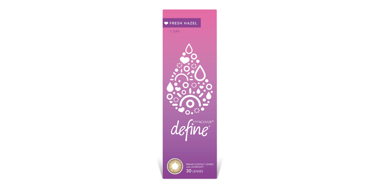 ACUVUE 1-Day  Define Fresh Color Contact Lenses in Hazel – Product Photo 1